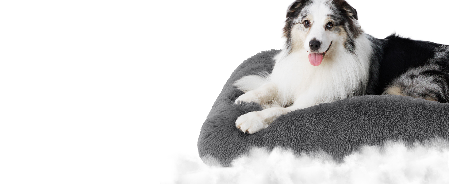 М'яке ліжко для собак BEDSURE великих порід - 104x69x8 см, миється, з антиковзною основою, темно-сірий