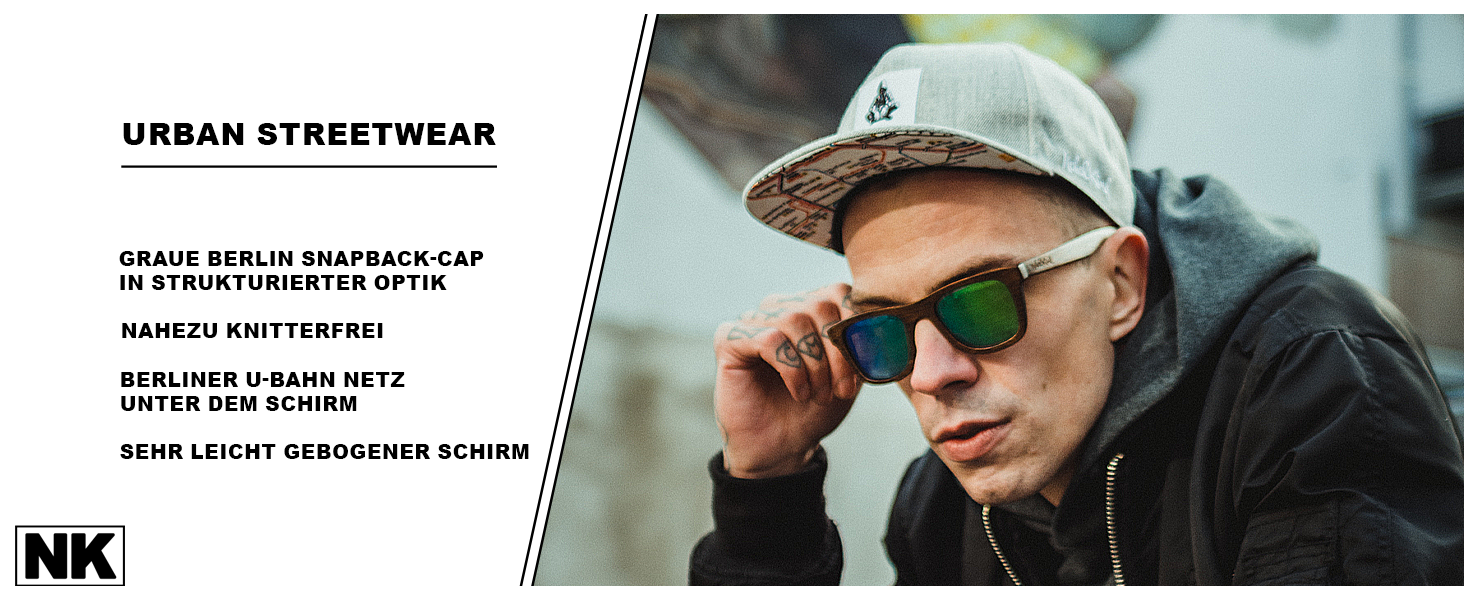 Кепка Nebelkind Snapback Berlin сіра, унісекс, регульована, висока якість, streetwear стиль