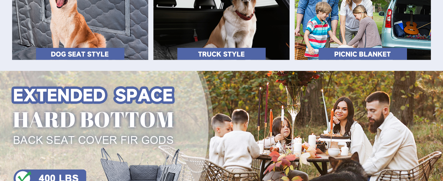 Захист для заднього сидіння автомобіля для собак з твердим дном, водонепроникний, з сіткою, сірий, розмір L (147x75 см)