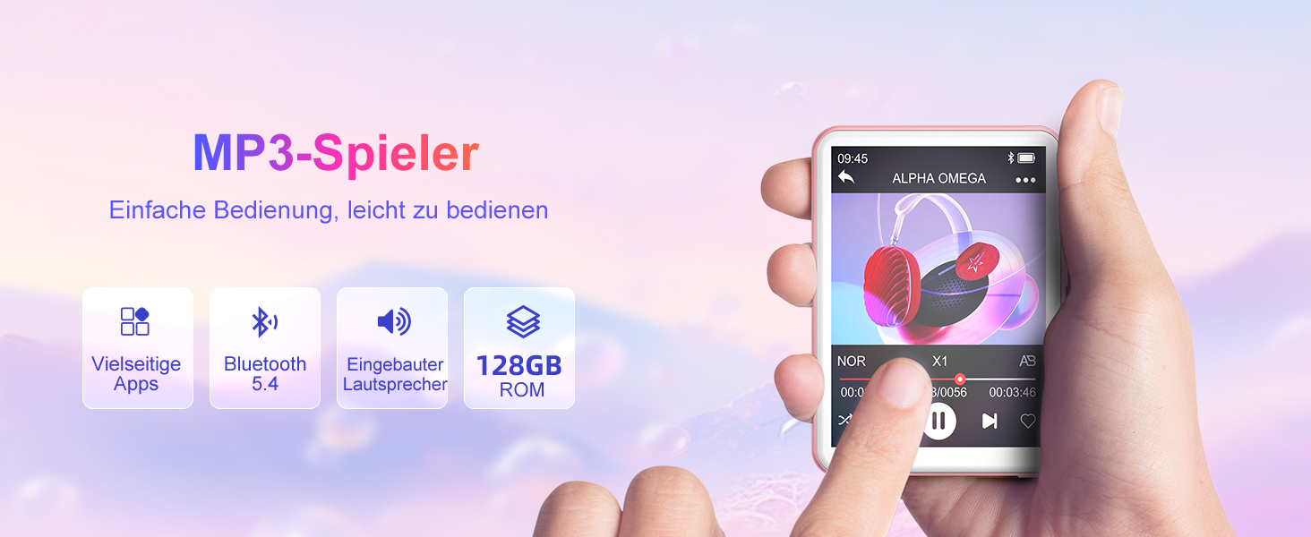 MP3-плеєр Oilsky 128GB Bluetooth 5.4, 2.4