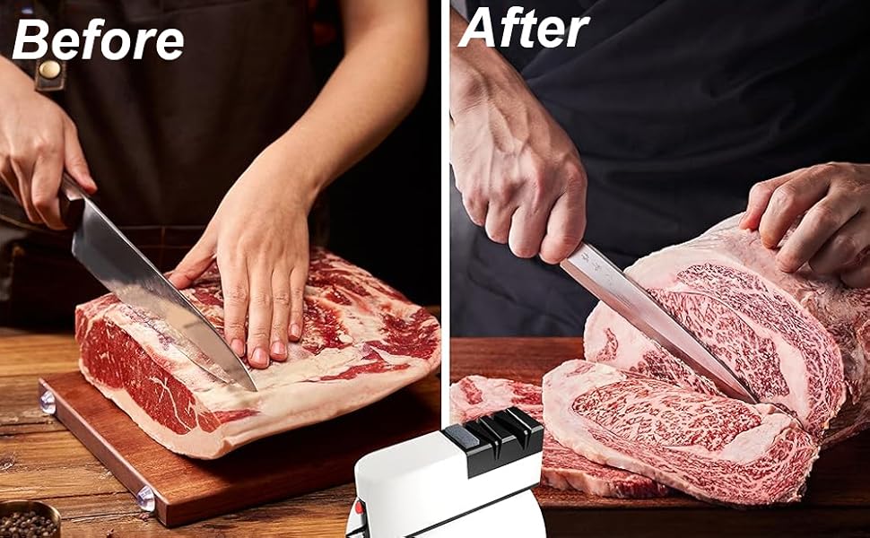 Електричний точилка для ножів 5 в 1: професійний набір для заточування ножів з прямою та зубчастою клинками, керамічних ножів
