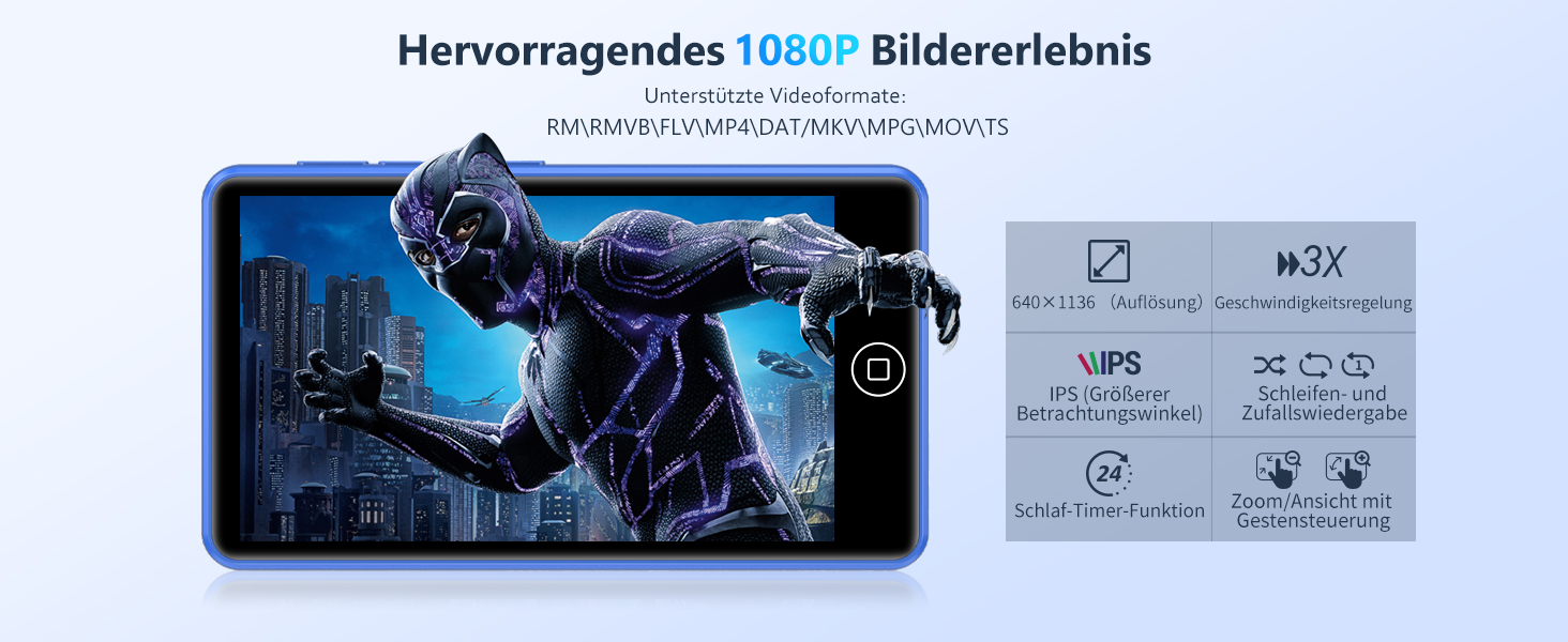 MP3 плеєр AGXOV з Bluetooth та WiFi, Android 4.02
