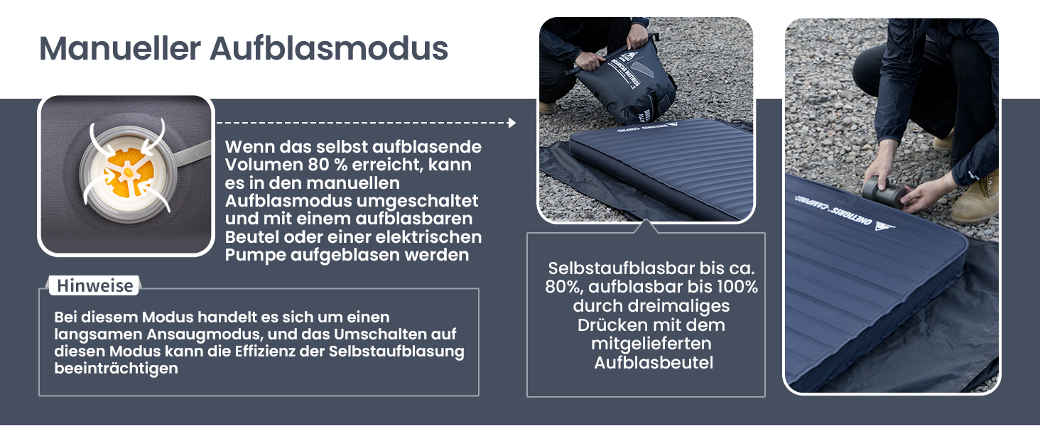 Надувний матрац OneTigris Dreamstar самонадувний (70x198 см) сірий для кемпінгу, подорожей та автомобіля