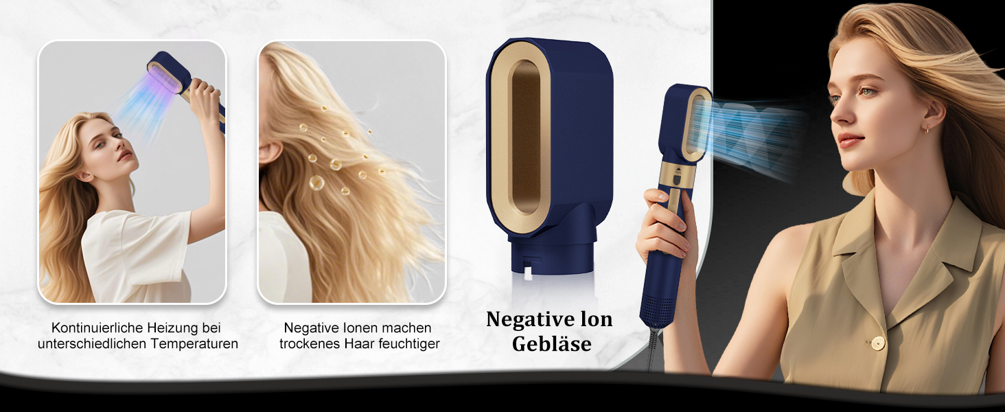 Мультистайлер для волосся 6-в-1: фен, плойка, круглі щітки, брашинг, термощітка, 1350W