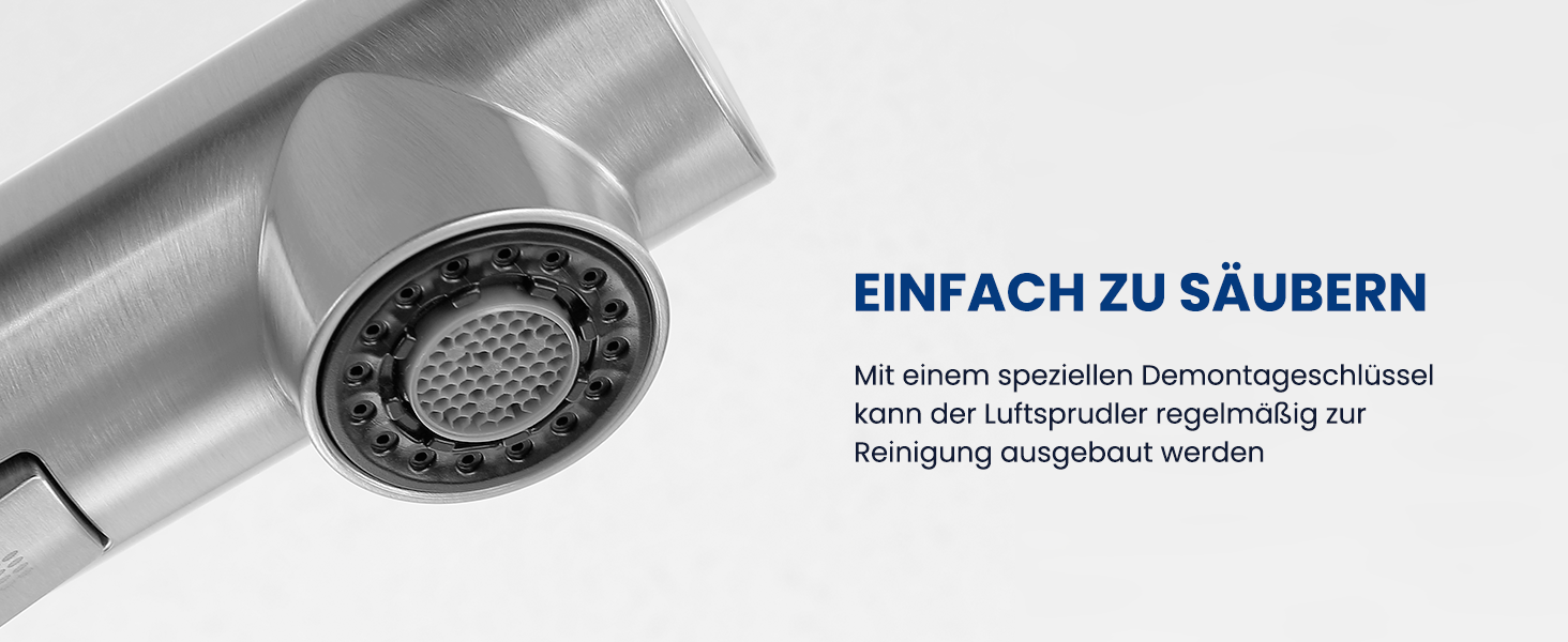 Змішувач кухонний висувний CECIPA з донним виливом, нержавіюча сталь, 2 режими, 360° оберт, високий тиск