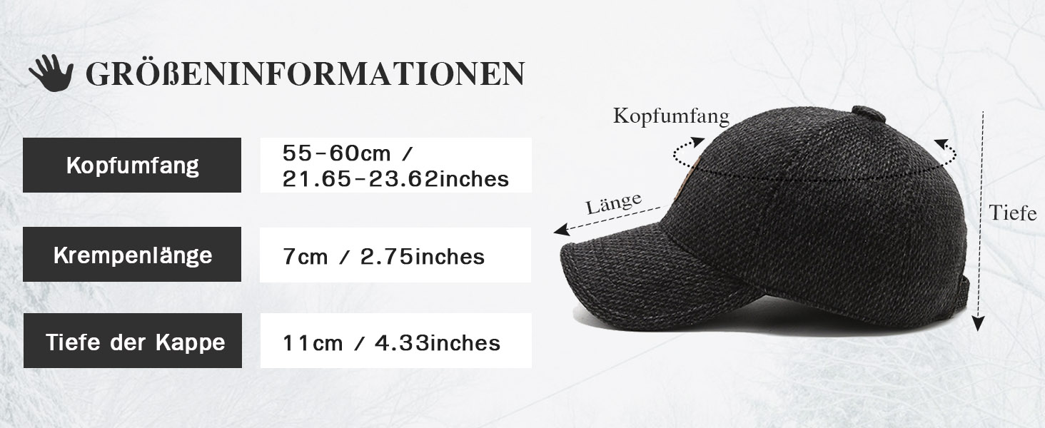 Кепка CLAPE з вушками Full Cap для чоловіків, Outdoor, спортивна кепка, стиль Old School, Dad Hat, в'язана кепка, зима/осінь/весна, універсальний розмір