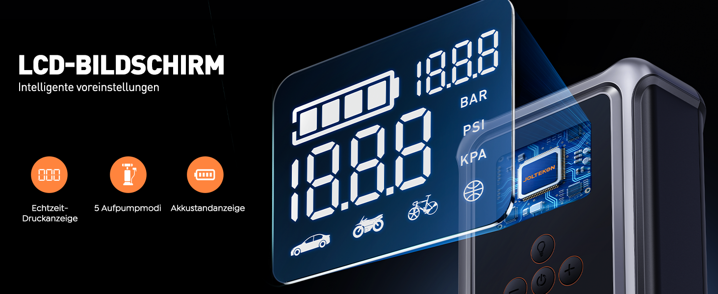 Powerbank Starthilfe 5000A з компресором 150PSI для автомобілів, 12V, бензин/дизель (10.0L), LED, USB-C