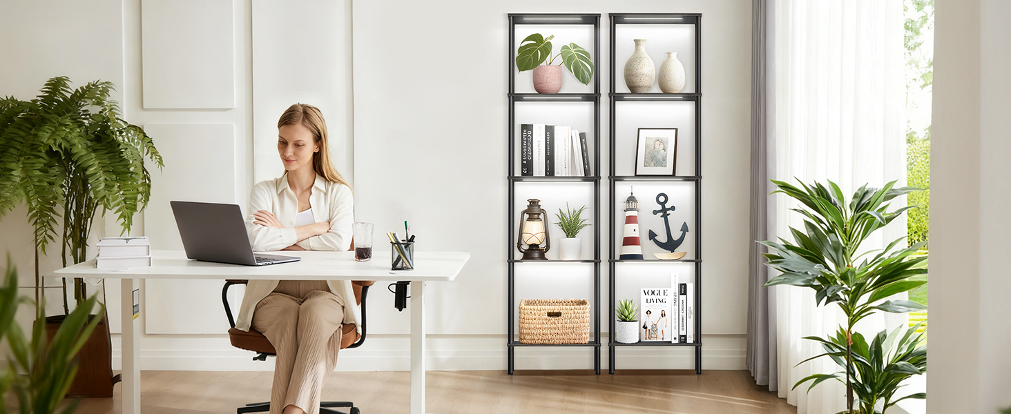 Стійка лампа з полицею, LED, регулювання яскравості, 3 колірні температури, сенсорне та дистанційне керування, полиця для книг, дерев'яна стійка, сучасний дизайн для вітальні, спальні, офісу (Rustic Brown)