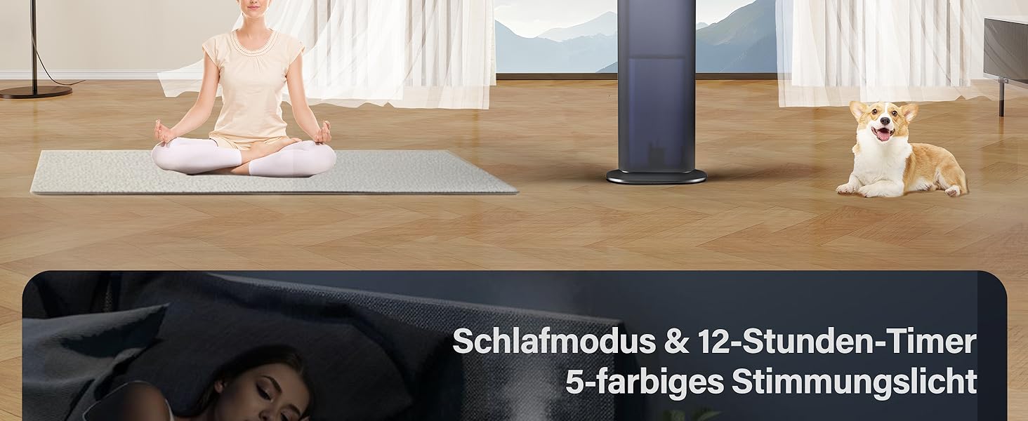 Зволожувач повітря YOKEKON для дому: ультразвуковий, 8L, тихий, для великих приміщень, синій