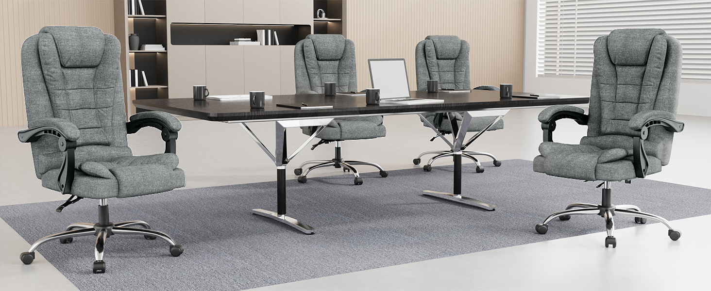 Крісло Rattantree для офісу та дому: ергономічне комп'ютерне крісло з регулюванням висоти та нахилу, PU шкіра (темно-сірий)