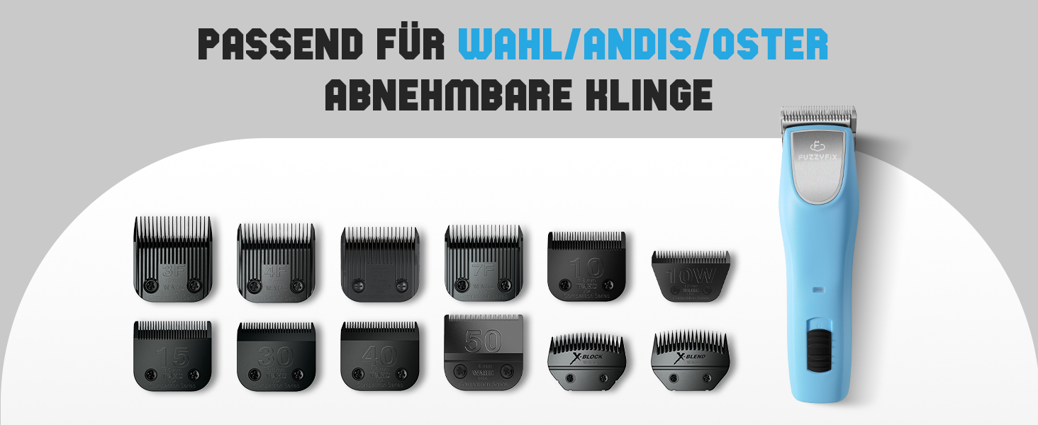 Професійна машинка для стрижки собак, 2 швидкості, ергономічний дизайн, для собак та котів, стрижка густого, довгого та кучерявого хутра, світло-блакитна