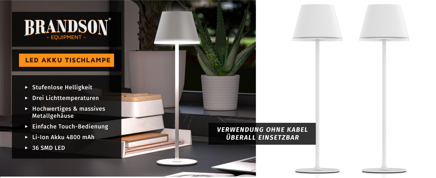 Світлодіодний акумуляторний настільний світильник Brandson з димером та сенсорним керуванням - рожевий (набір 2 шт.)