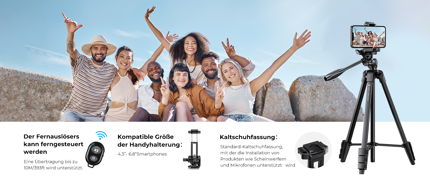 Штатив K&F Concept NT510: легкий штатив 152 см з Bluetooth пульт для Canon, Nikon, Sony та смартфонів