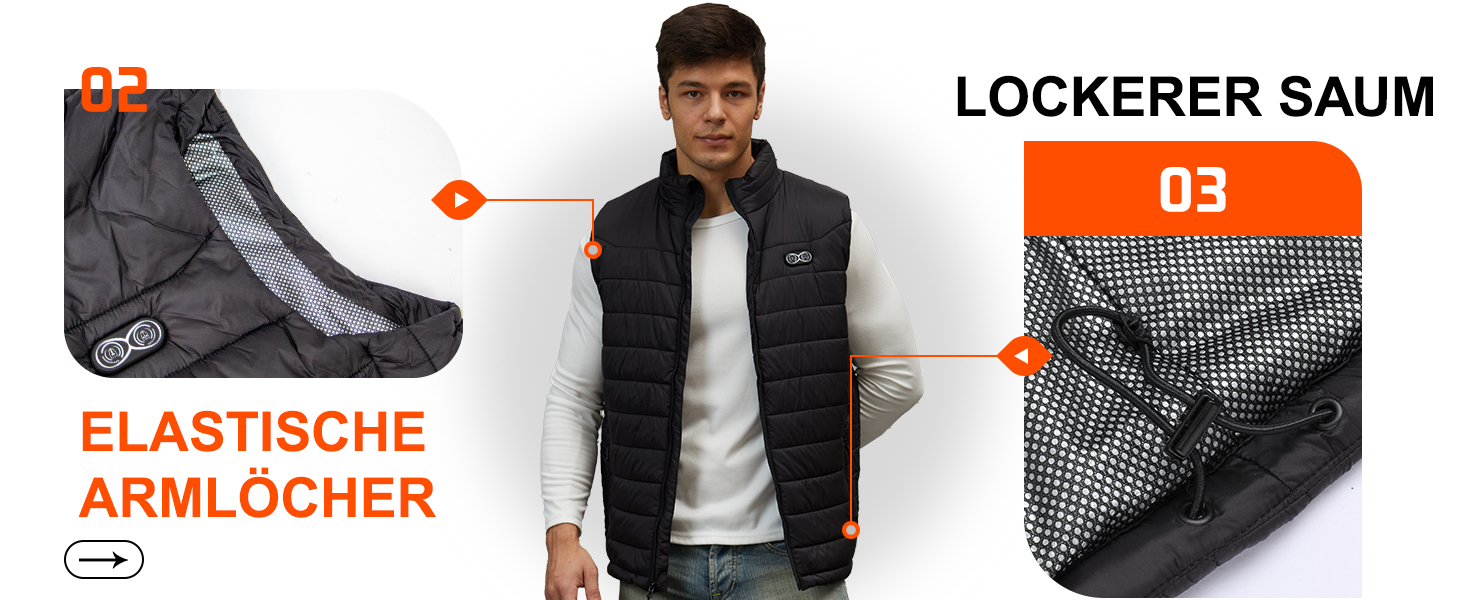 Обогревна жилетка для чоловіків та жінок, жилетка з підігрівом з акумулятором 10000 mAh та 5 зонами підігріву, для катання на лижах та полювання, чорний колір