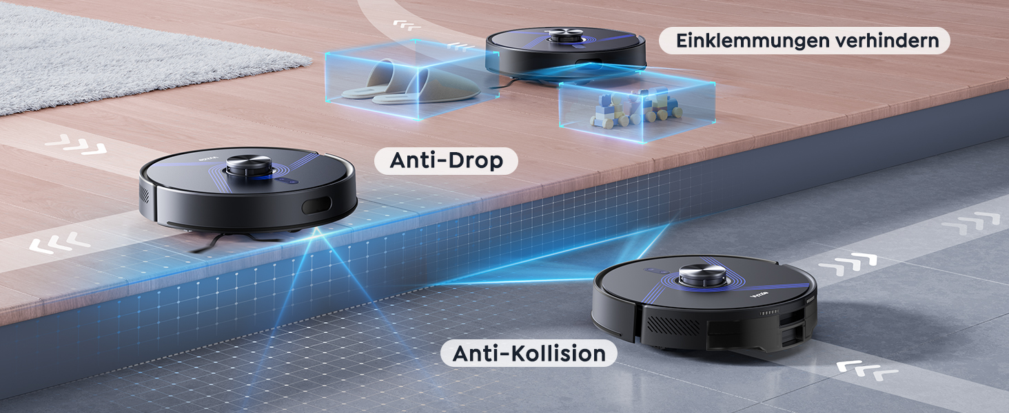 Робот-пилосос Vyzzle з функцією миття 5500 Pa, станція самоочищення 3.5L, для шерсті тварин, твердих підлог та килимів, керування через додаток, голосове керування Alexa та Google Assistant (чорний)