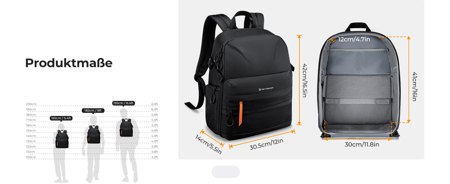 Фоторюкзак K&F Concept 25L для фотографа та відеографа: легкий, з дощовиком та знімними перегородками, відділення для штатива