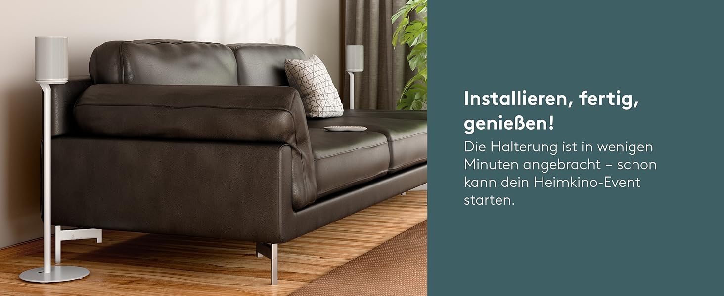 Стійка-підставка для колонки Sonos Era 100 від Goobay, з кабелем-менеджментом, біла, висота 71 см, витримує до 3 кг (71983)