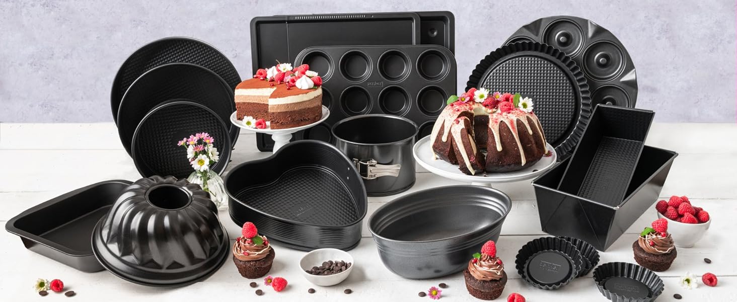 Форма для випічки Zenker Springform Perfect Black 26 см – антипригарна, сталь, витримує +230°C, Німеччина