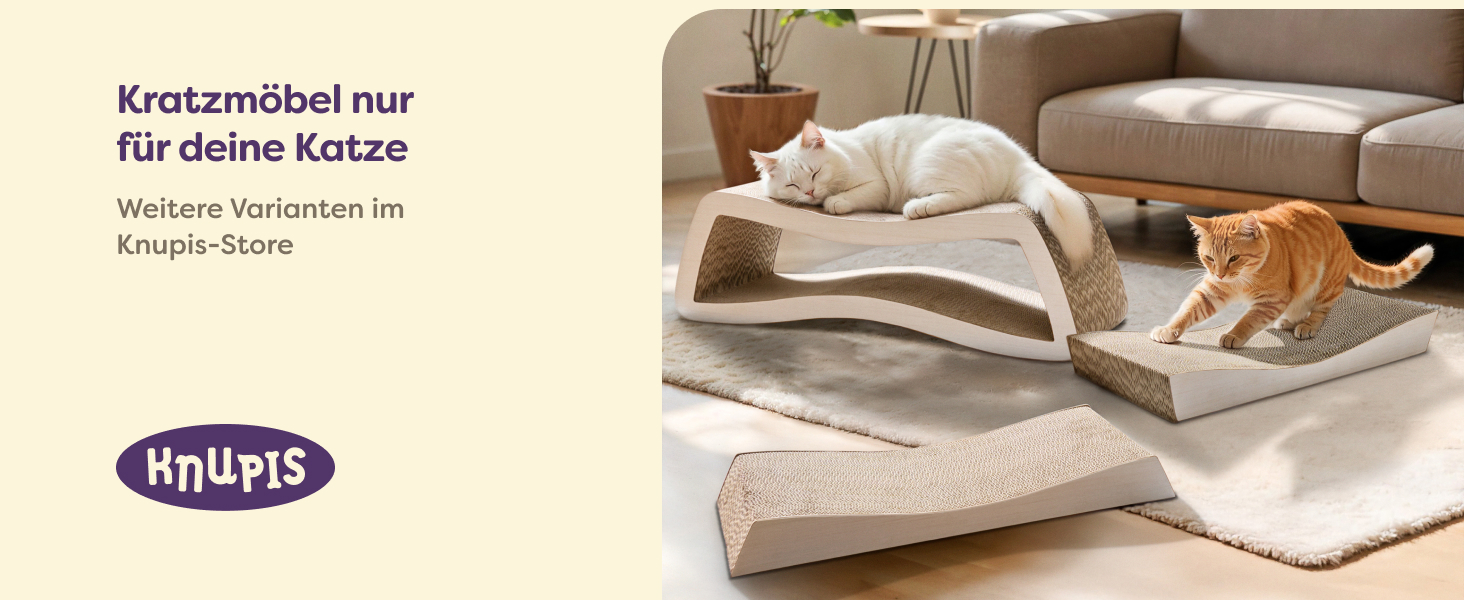 Кігтеточка для котів 3 в 1 XXL, 75 см – Міцний картон для догляду за кігтями, до 2 років використання, економія місця, захист меблів (Mountain), білий