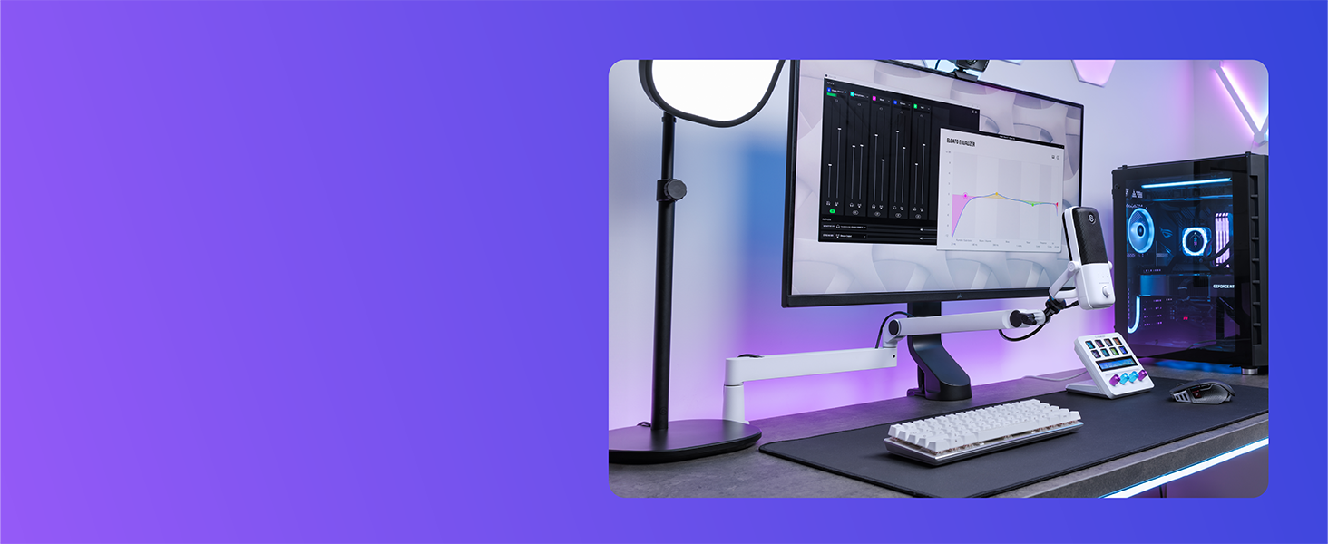 Elgato Wave Mic Arm LP White - Мікрофонна стійка Elgato Wave LP White для подкастів, стрімінгу та геймінгу