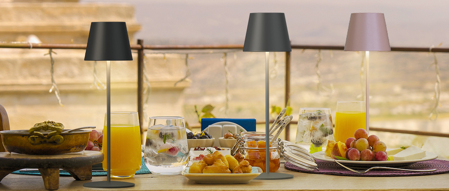 Світлодіодний солярний світильник для столу, вуличний, 2-в-1, бездротовий, 8 кольорів, для саду, кемпінгу (Срібний)