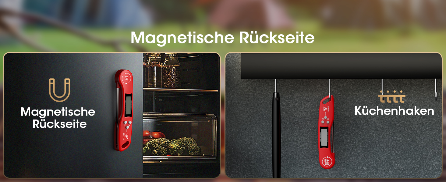 Цифровий термометр для м'яса DOQAUS: приготування на грилі, BBQ, приготування їжі. Швидке зчитування, довга сонда, LCD-дисплей.