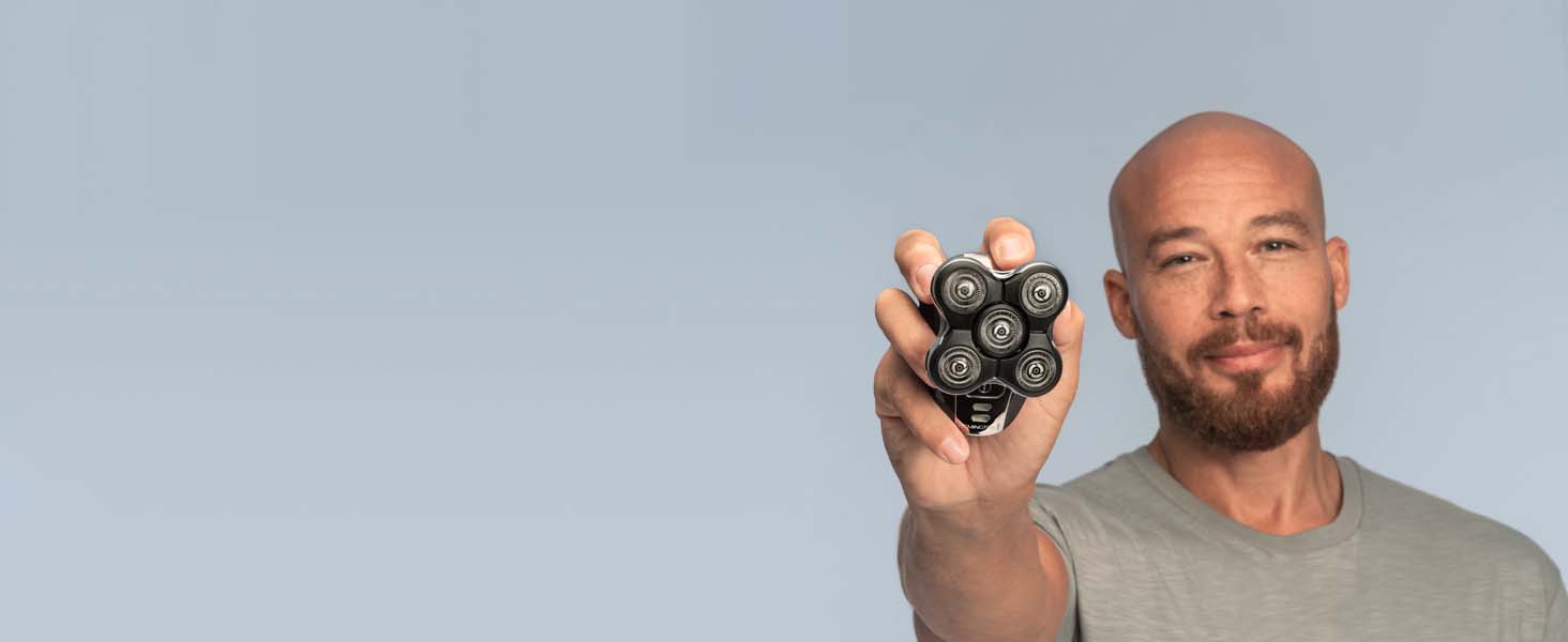 Електричний голкоструй Remington XR1501 для гоління голови: 5 голкових насадок, гоління 0,2 мм, тример, чорний