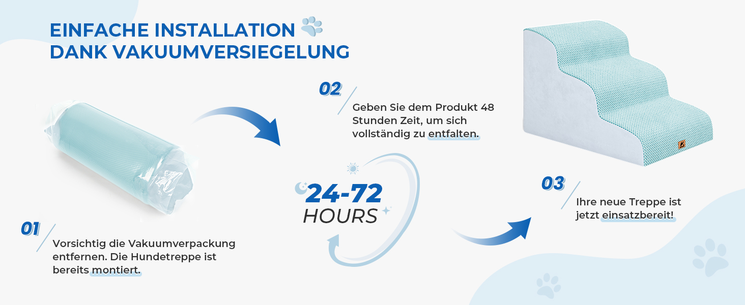 Сходинки для собак маленьких порід, 2/3 сходинки, 30 см, для дому, неслизькі, для котів та собак, сірі/блакитні