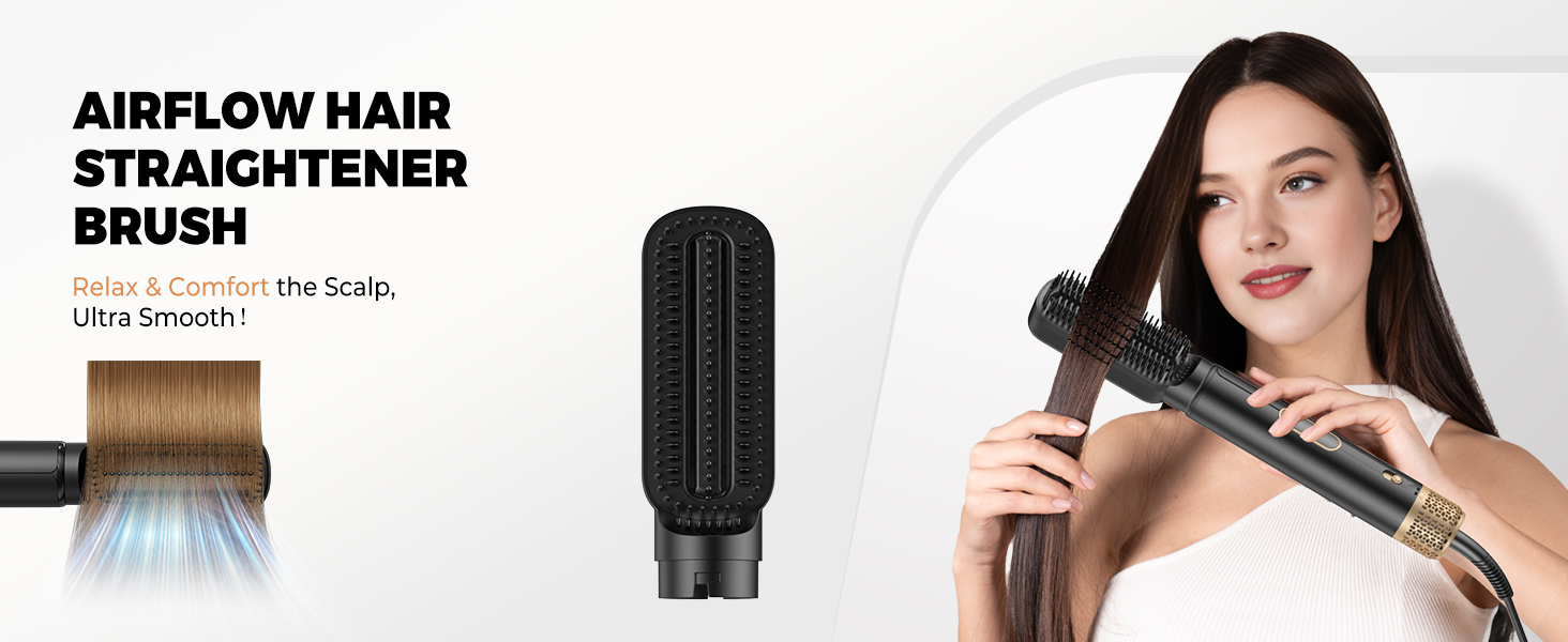 5-в-1 Станція для укладки волосся 1000W: фен-щітка, плойка, випрямляч, LCD-дисплей, 3 температурні режими, чорний