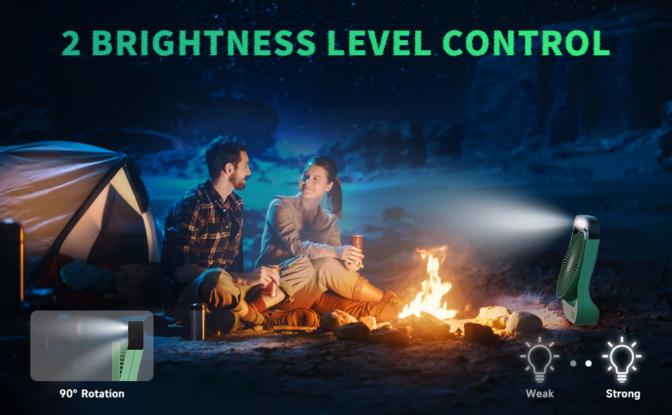 USB Настільний вентилятор 20000mAh: Компактний, Тихий, 3 швидкості, 180° оберт, 200 годин роботи, для офісу, дому та відпочинку (Зелений)