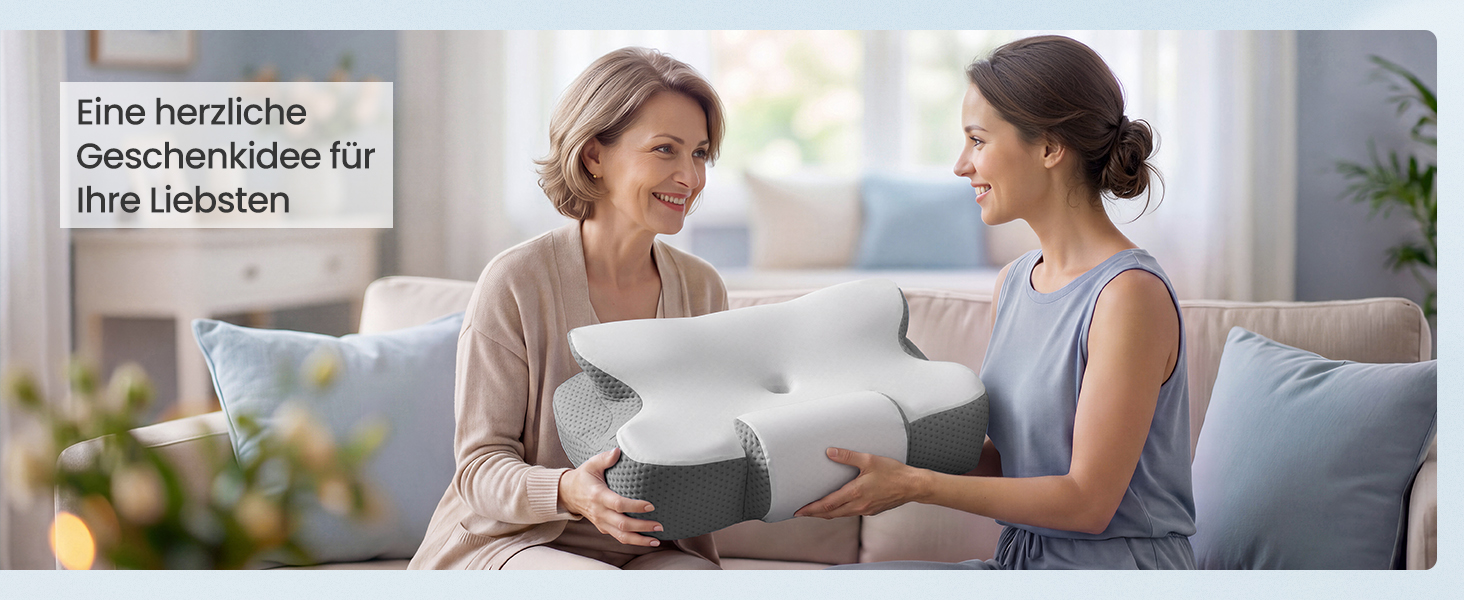 Подушка SONGMICS ергономічна з Memory Foam для сну (біла/сіра), регульована висота, для бокового, спинного та переднього положення