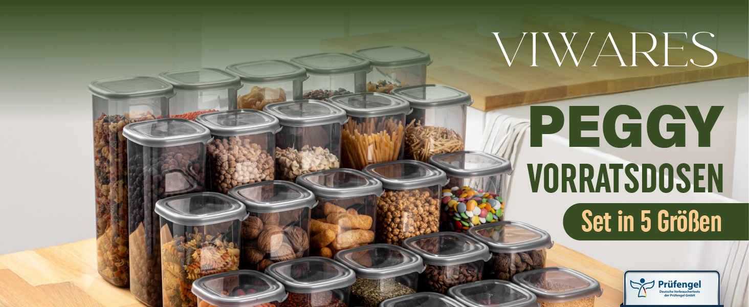 Набір контейнерів для зберігання Peggy 36 шт. з герметичними кришками - для спецій, круп, борошна