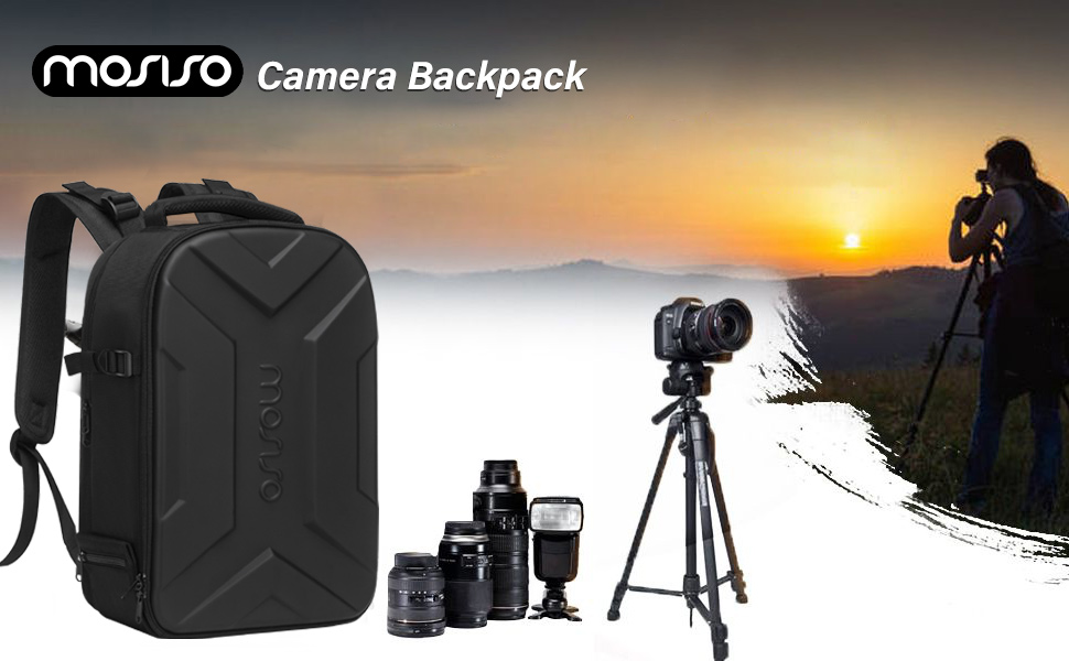 MOSISO Рюкзак для камери, DSLR/SLR/беззеркальної фототехніки, водонепроникний, з кріпленням для штатива, відділення для ноутбука 15-16 дюймів, сумісний з Canon/Nikon/Sony, блакитно-зелений