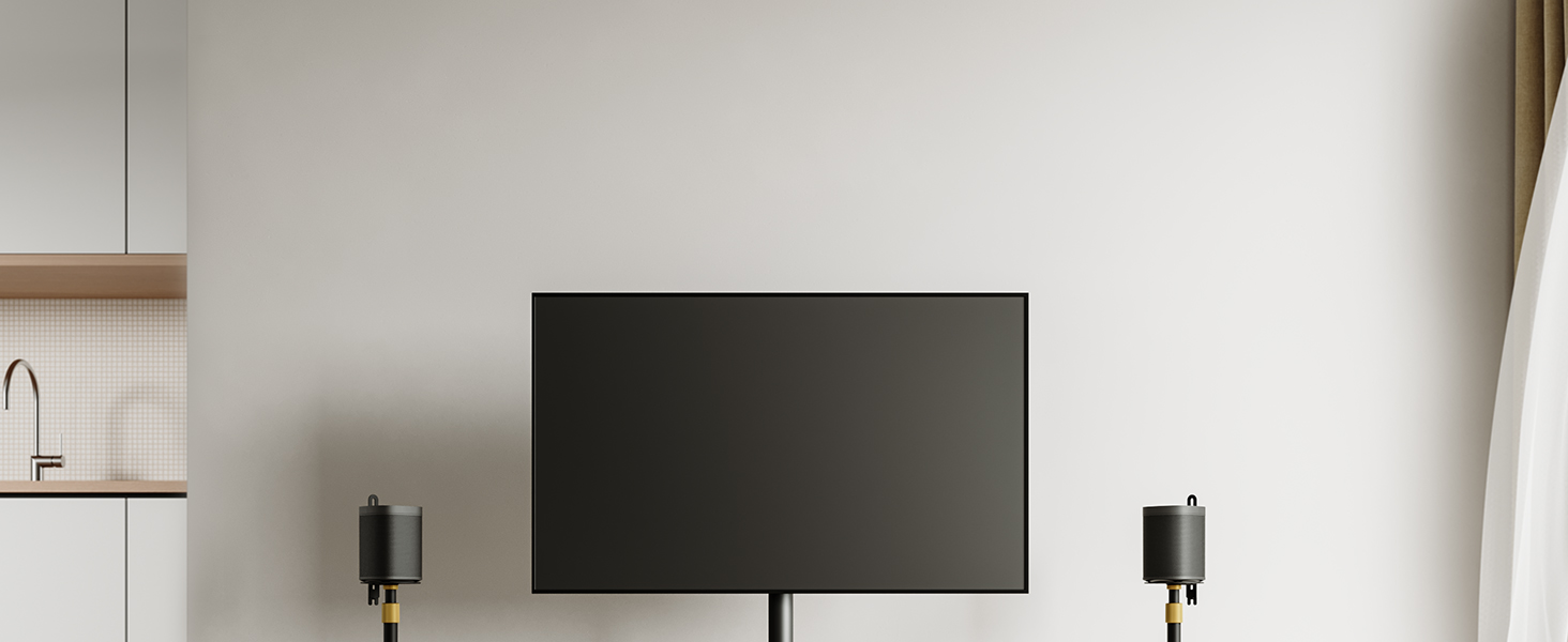 Підставка для колонок FITUEYES Design, регульована висота, металева, чорна (2 шт.)