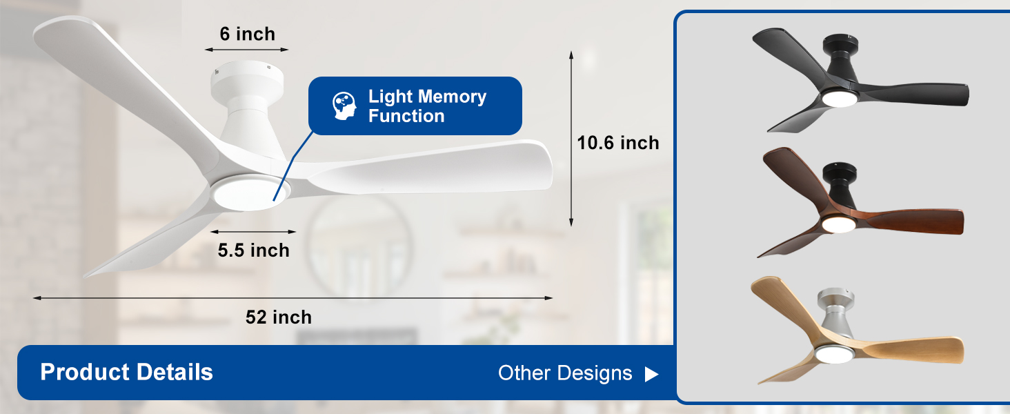 Стелянка вентилятор Depuley 42 дюйми з підсвічуванням: 3 лопаті, врізний монтаж, для спальні. Диммування, керування через додаток, тихий DC-двигун, таймер. Білий колір.