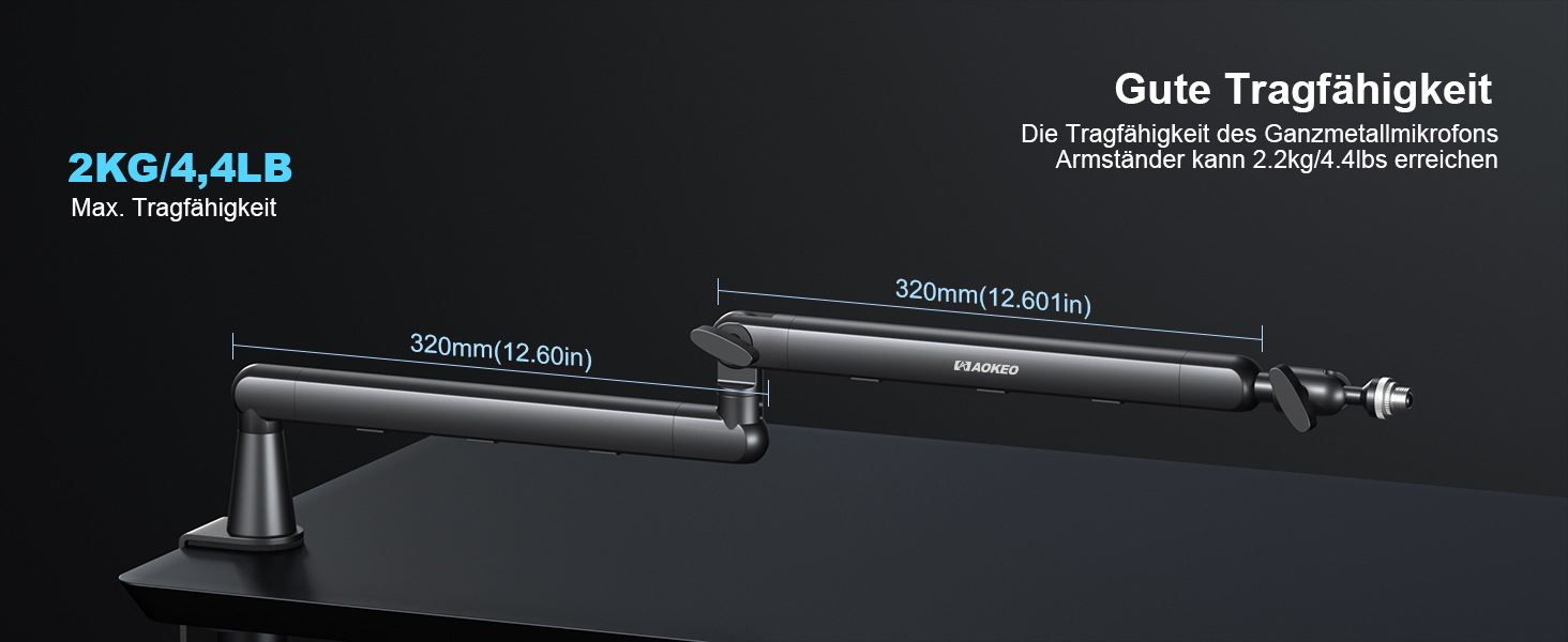 Кріплення для мікрофону Aokeo AK-55 - низькопрофільний тримач для HyperX QuadCast, Elgato Wave, Shure SM7B, Blue Yeti, Blue Snowball, студійне запису