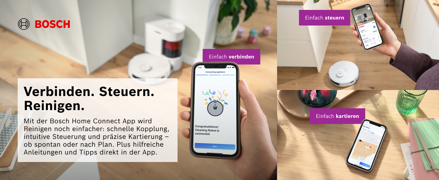 Робот-пилосос Bosch Spotless BCRD1W з функцією миття, 11000 Па, білий