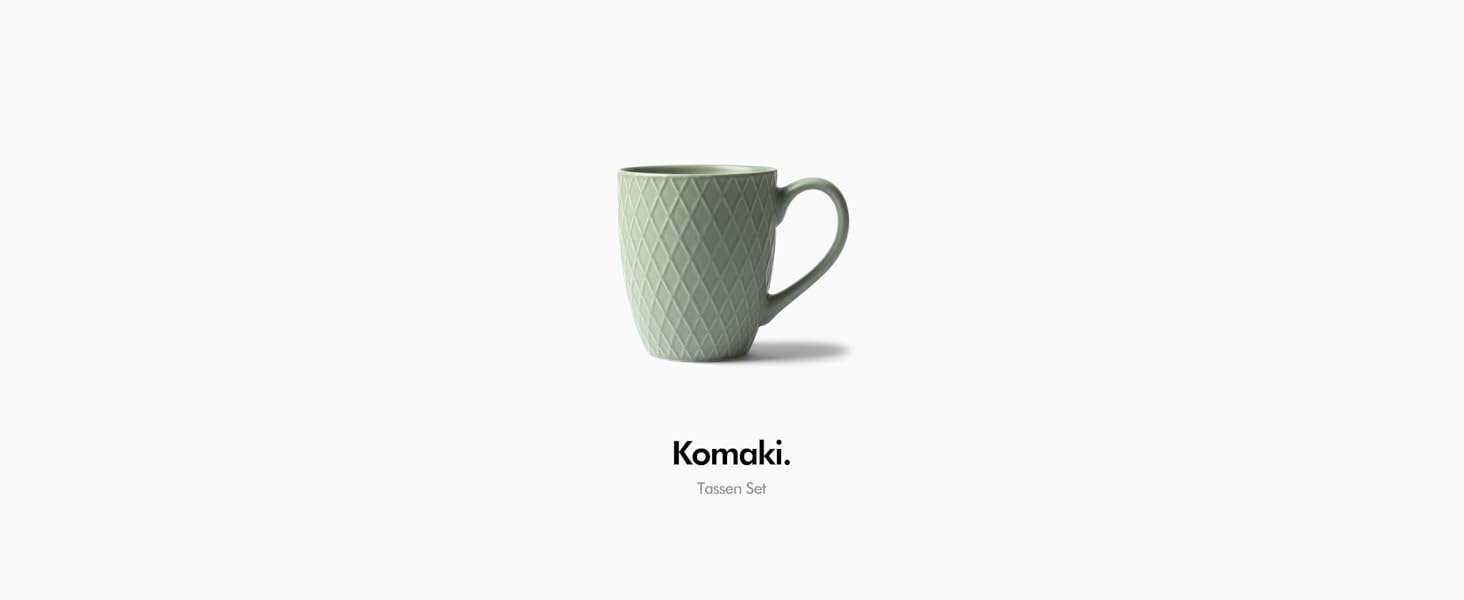 KIVY Mug Set, 6 x 400ml - Large Coffee Mug Set of 6 - Large Coffee Mug - Tea Mug Set - Coffee Mug Sets - Ceramic Mug Set - Mug Sets - Modern Coffee Pot - Coffee Mug