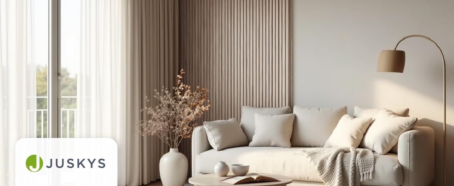 Акустичні панелі Juskys для стін, набір 4 шт (2,88 м²), 120x60 см, шумопоглинаючі декоративні панелі від луни та шуму, колір Дуб (Світлий натуральний дуб)