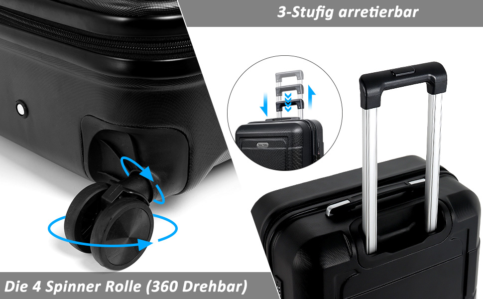 Валіза ручної поклажі TANTOMI 20 дюймів, жорсткий корпус ABS+PC, телескопічна ручка, колір світло-темнозелений (Set M/L/XL)