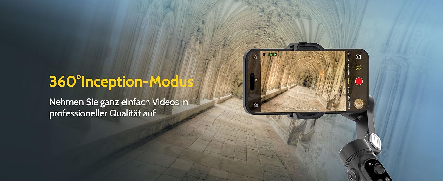 Стабілізатор для смартфона AOCHUAN 3-осьовий з функцією розпізнавання обличчя, вбудованим світлом та 1/4 дюйма різьбою. Підходить для iPhone 16/15 Pro, Android, TikTok-влогів. Чорний.