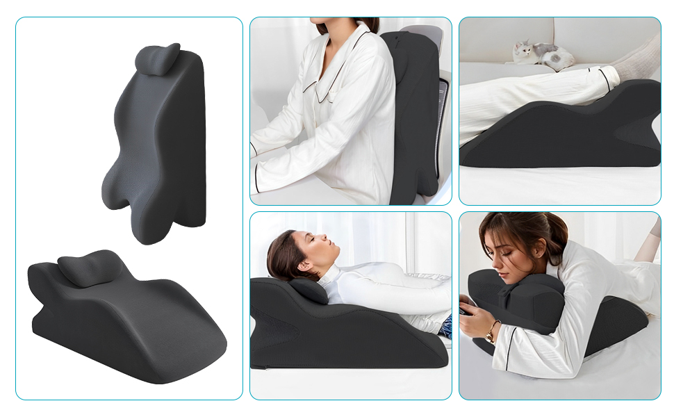 Лежак для ліжка та дивану, подушка-клинок, подушка для спини з ефектом пам'яті, ергономічна подушка для підтримки спини, шиї та ніг, для відпочинку, ігор, читання або перегляду телевізора