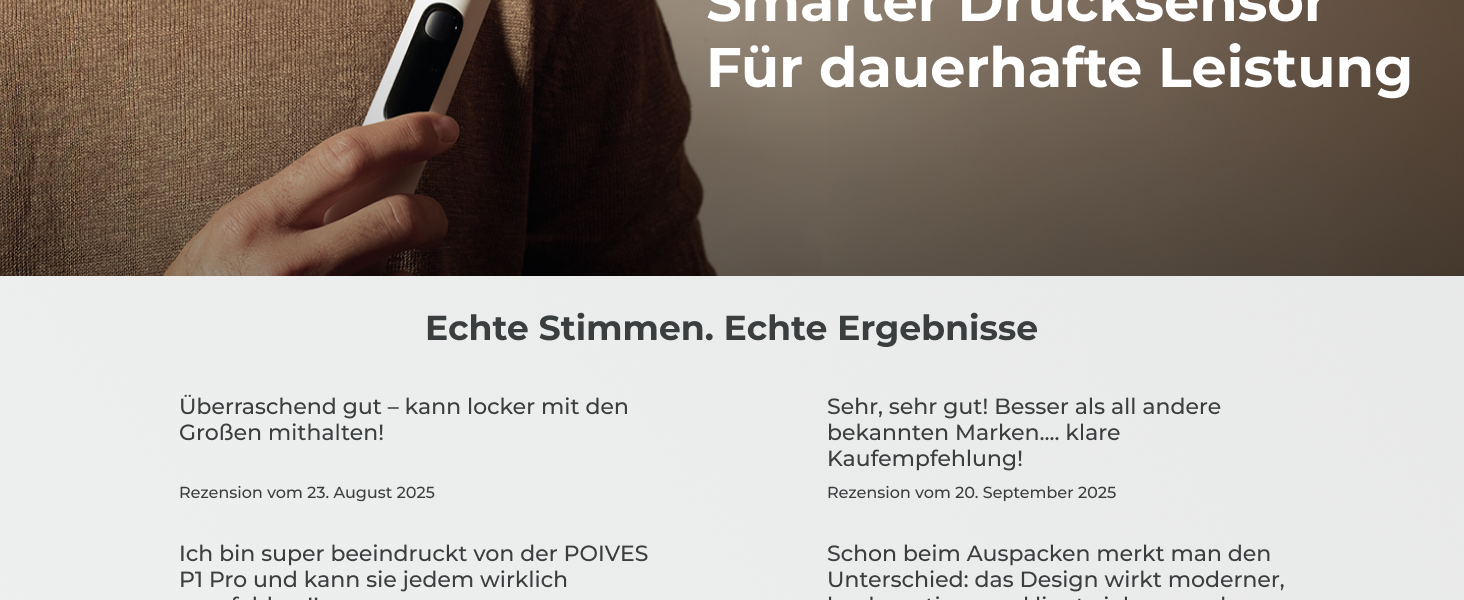 Електрична зубна щітка POIVES P1 Pro з датчиком тиску, 72000 рухів, гарантія до 4 років, 111 днів без ризику, довга тривалість роботи акумулятора, колір Midnight Blue (P1 Pro Silk White)