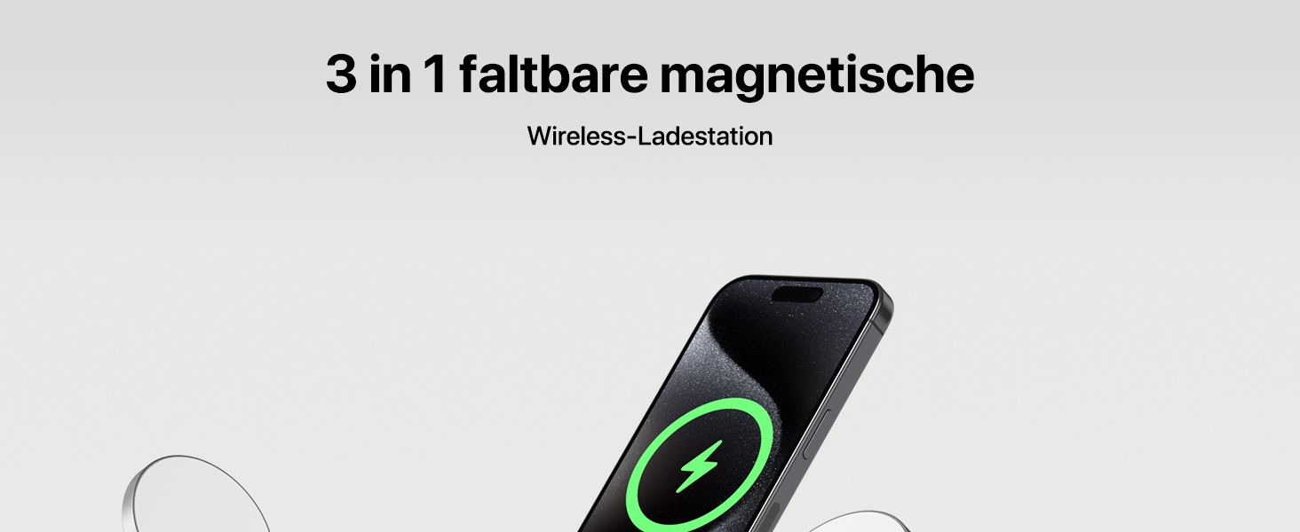 Зарядна станція Inductive QTlier 3-в-1 для iPhone 15/14/13/12, Apple Watch та AirPods, 30W Wireless Charging