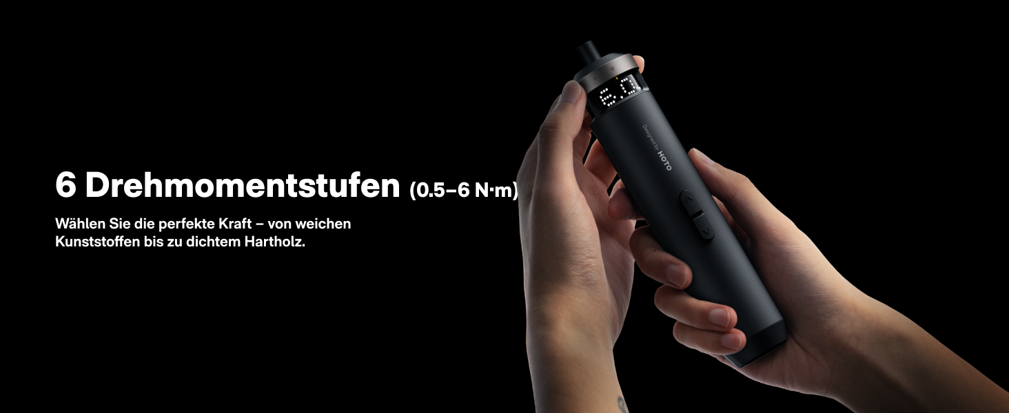 HOTO PixelDrive: Електродриль з інтелектуальним дисплеєм, 6 рівнів крутного моменту, 2000 mAh, USB-C, 30 біт, 1/4 Hex. Ідеально для ремонту електроніки та дому.