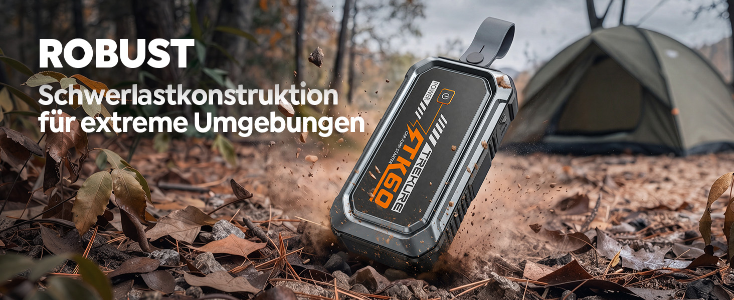 Бустер для автомобіля TREKURE 7000A — Пусковий пристрій (Powerbank) для авто до 9л бензин та 6.5л дизель, з функцією примусового запуску, магнітним кріпленням та 4-в-1 LED робочим світлом