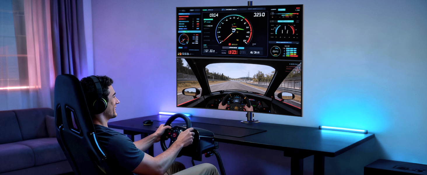 Підставка для монітора STANDOPIA на 2 монітори, 17-40 дюймів, 12 кг, регулювання висоти, нахил, поворот, VESA 75/100 мм