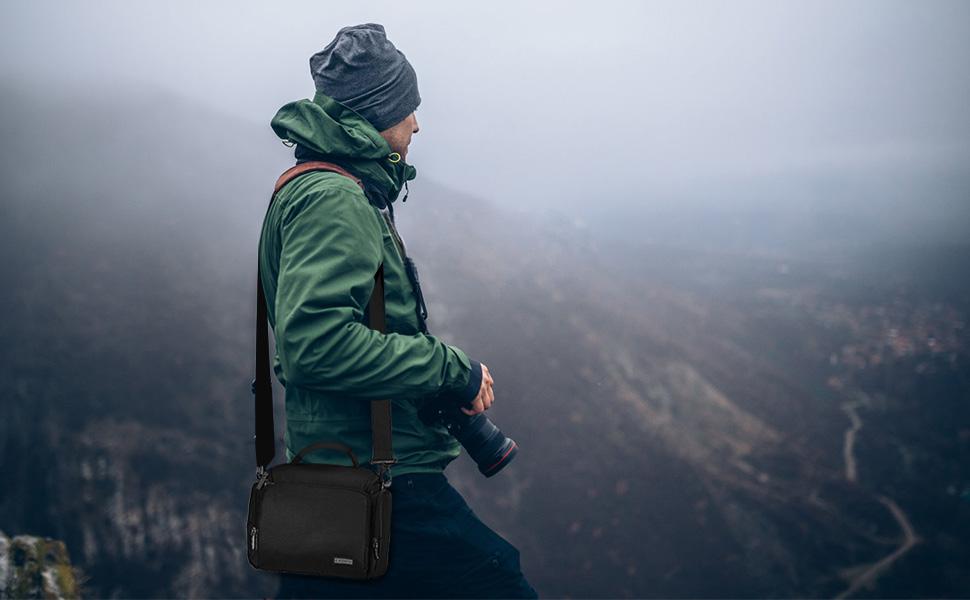 Сумка для камери CADeN: водонепроникна, для Canon, Nikon, Sony SLR/DSLR, об'єктиви та аксесуари, чорна, L
