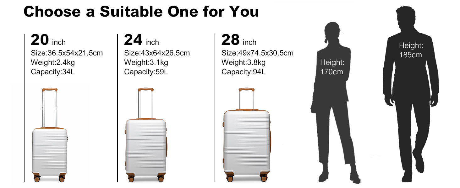 Чемодан подорожі British Traveller з ABS+PC корпусом, 54 x 36.5 x 21.5 см, білий