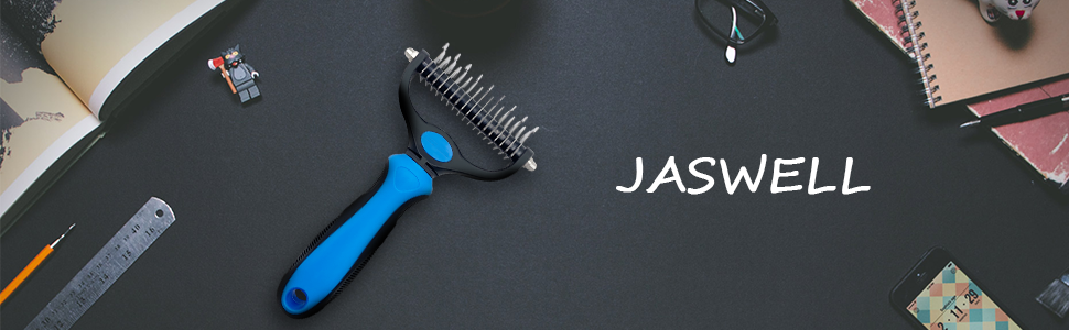 Щітка для вичісування підшерстка собак та котів з середньою та довгою шерстю - проти ковтунів та підшерстка, блакитна